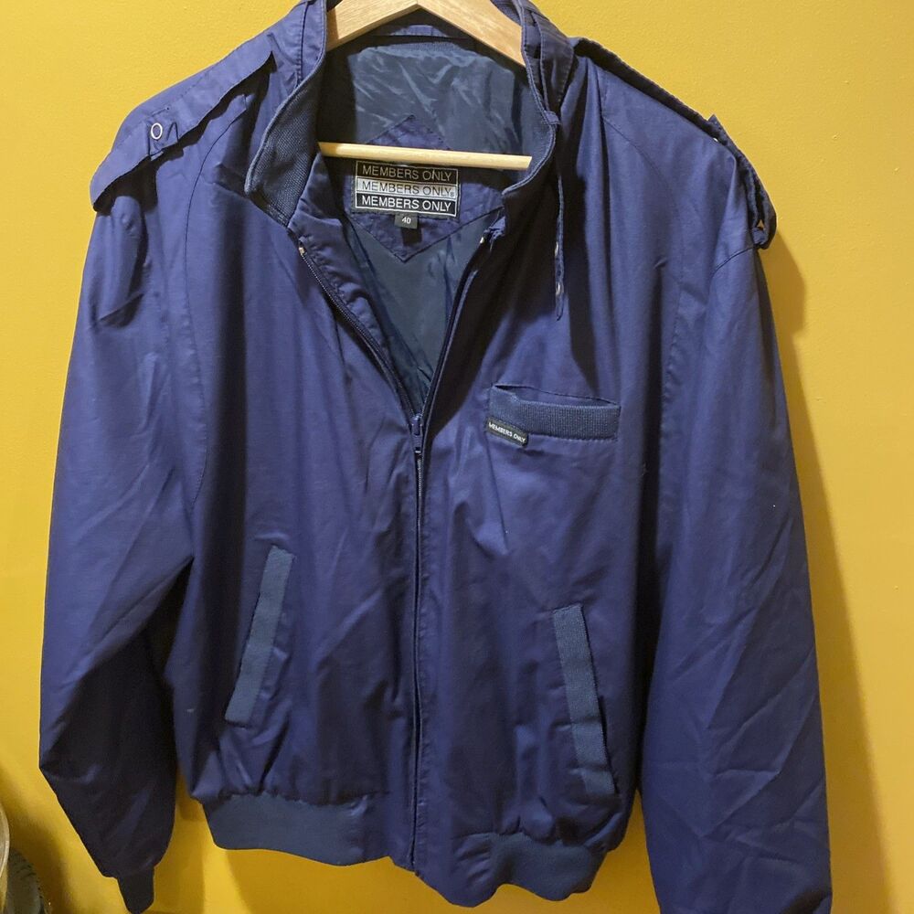 Members Only Classic Iconic Racer Jacket Navy Blue Men’s Size 40 Bomber Jacket